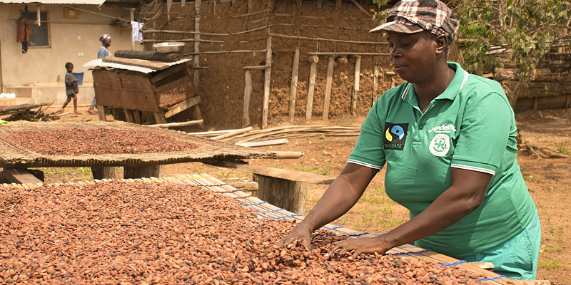 Mary Opoku, Kakaobäuerin der Fairtrade-zertifizierten Kooperative Asunafo CCP in Ghana
