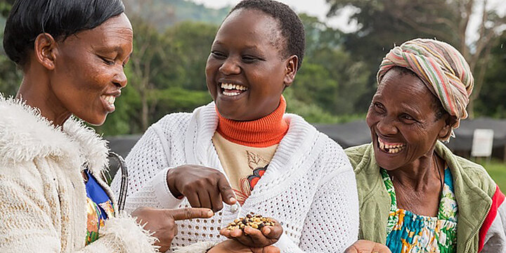 Drei Frauen vom Kaffeeprojekt in Keni